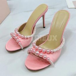Slippers Female Summer 2024 Style Round Toe Open Slender Heel Design Women Shoes Fashion Luxury