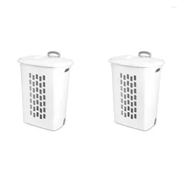 Laundry Bags Wheeled Hamper Plastic White Set Of 2