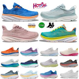 2024 High quality Designer shoes Bondi 8 Clifton 8 Clifton 9 Free People Lanc De Blanc Fiesta Summer Song Amber Yellow ONE mens womens Ourdoor Runner Shoe Trainers