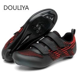 Footwear Cycling MTB Shoes Women Route Cleat Road Bike Speed Flat Sneaker Racing Men Bicycle Mountain Spd Biking Footwear Breathable