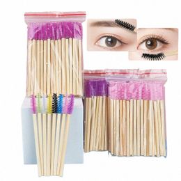 wooden Makeup Mascara Brushes Wand Disposable Cosmetic Makeup Eyebrow Brush Applicator Eyel Extensi Cosmetic Brushes Tools v4f3#