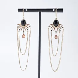 Dangle Earrings TIRIM Women Jewellery Cubic Zircorn Pearl Drop Vintage Long Fringe Chain For Womans Party Accessories