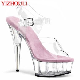 shoes the Most Preferential Price Sexy Stage Show High Heels, 15cm Skinny Sandals, Party Crystal Soled Nightclub Pole Dancing Shoes