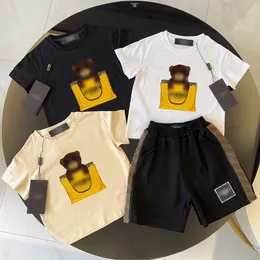 Abiti per bambini firmati di lusso Moda cotone Tuta per bambini T-shirt per ragazze Pantaloni Set Abbigliamento estivo per bambini Set Pantaloncini intrecciati per ragazzi T-shirt CSD2403234-8