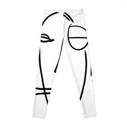 Active Pants Abstract Face - Minimal Figure Line Art Leggings Sport Legging Gym Clothing Fitness Push Up Womens