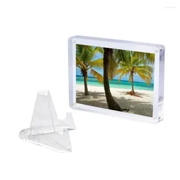 Frames Clear Po Frame/Easel Transparent Block Display Stand Holder Desktop Decor For Party Wedding Birthday K92A