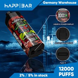 12000 Puffs Electronic Cigarette 2% 5% Nic Disposable Vape Pen Fruit Flavored Good Taste Vaper 650mAh Battery Rechargeable Pod