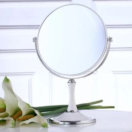 Magnification Circular Makeup Mirror Double-Sided Rotating 6/8 Inches Cosmetic Mirror Magnifier Princess Desktop Standing Mirror 240318