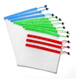 12pcs Reusable Produce Bags Washable Mesh Bags for Grocery Shopping Fruit Vegetable Toys Sundries Organizer Storage Bags 240325