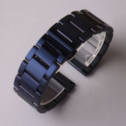 New 2017 arrival 20mm 22mm watchband strap bracelet dark blue matte stainless steel metal watch band belt for gear s2 s3 s4 men wo2631