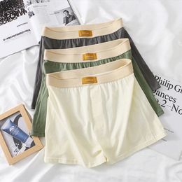 3PCS/Pack M-4XL 100% Cotton Pyjama Pants Loose Big Size Boxers Briefs Underwear High Elastic Waist Comfortable Mens Panties 240315