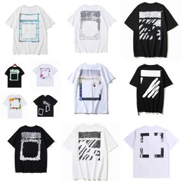 Men's T-shirts 2024fashion Luxurys Offes Clothing Mens Tee Shirts and Women Loose Tees Tops Man Casual Street Graffiti Shirt Sweatshirtoff T-shirts Offs White White te