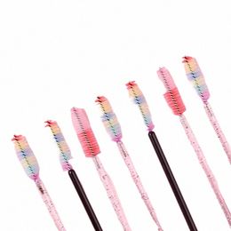 50pcs Eyel Brush Disposable Eyebrow Brushes Rainbow Mascara Wand Applicator L Extensi Cosmetic Makeup Tools s79i#