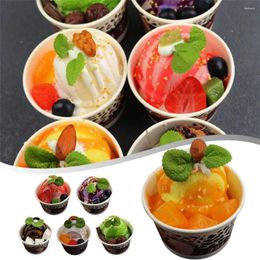 Decorative Flowers Simulated Ice Cream Model Cone Dessert Chocolate Shop Decoration Fake Fruit Props DIY