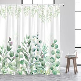Shower Curtains Leaf Curtain Eureka Watercolor Botanical Leaves Eucalyptus Farm Modern Minimalist Polyester Fabric Bathroom Decor