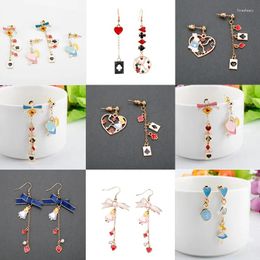 Dangle Earrings Earring Cute Cartoon Jewellery Fashion Enamel Magic Little Girl Tassel Asymmetric Gifts