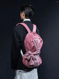 Backpack 2024 Japanese Korean Bow Y2k Niche Women's College Student Unisex Fashion Travel Bag