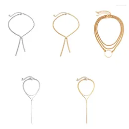 Choker Fashionable V Shaped Collar Necklace Stylish Fringes Clavicle Chain For Ladies