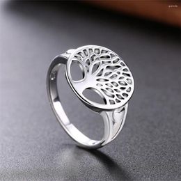 With Side Stones Tree Of Life Classic Accessories High-quality 925 Stamped Silver Plated Rings For Women Mothers Day Gifts