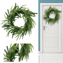 Decorative Flowers Real Looking Artificial Green Wreath Garland Holiday Decoration Mantle 50/60cm Christmas Norfolk Pine For Indoor Outdoor