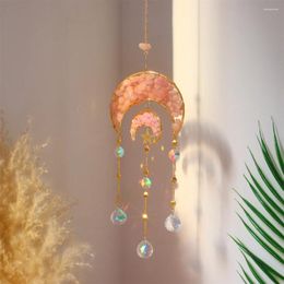 Garden Decorations Moon Natural Stone Crystal Pendant Durable Hangable Wind Chimes Light Catching Jewelry Outdoor Decoration