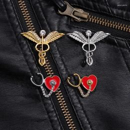 Brooches Creative Series Enamel Pins Love Stethoscope Metal Bag Lapel Badges Gifts For Doctors Nurses