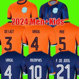 24 25 Netherlands MEMPHIS European Cup 2024 Holland Home away jersey DE JONG VIRGIL GAKPO BERGVIJN Shirt 2024 KLAASSEN BLIND DE LIGT XAVI men kids kit football shirt