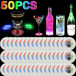 1/10/20/30/50PCS LED Coaster Light Up Bottle Stickers Liquor Drink Luminous Cup Mat Club Bar Car Wedding Party Vase Decor