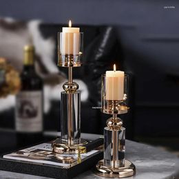 Candle Holders Entrance Crystal Ornaments Light Luxury Home Decoration Romantic Candlelight Dinner Decor For Table Candlestick L