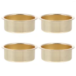 Candle Holders 4 Pcs Tapered Candlestick Christmas Wax Xmas Tin Containers Lids Desktop Cup Metal