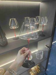 Wine Glasses Red wine glass high set high-value crystal for home use Burgundy 720ml capacity bar and L240323