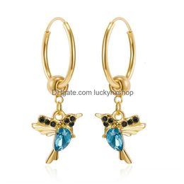 Stud Ksra Fashion Long Hanging Bird Earrings For Women Elegant Crystal Girl Drop Tassel Earring Ladies Jewellery 230710 Delivery Dh0Ap