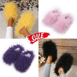 NEW Comfort Imitation beach sheep hair slippers warm women home daily casual cotton slippers light GAI Size EUR 36-49