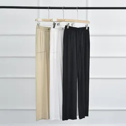 Women's Pants 70% Wool 30% Silk Spring Women Fashion Casual Lace-up Thin Straight Versatile Waist