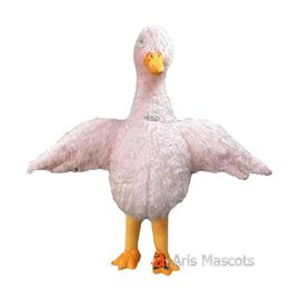 Mascot Costumes 2.6m Lovely Pink Peking Duck Adult Costume Wearable Walking Iatable Mascot Suit for Carnival Entertainments Dress Up