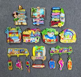 Bahamas Puerto Rico Miami Hawaii Barcenona Wooden refrigerator magnets 240318