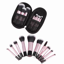 10pcs Mini Makeup Brush Set With Bag Powder Eyeshadow Foundati Blush Blender Ccealer Beauty Makeup Tools Profial Brush y9nh#