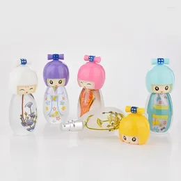 Storage Bottles 20ml Cute Japanese Puppets Portable Glass Refillable Perfume Bottle With Spray Empty Parfum Case 50pcs By DHL