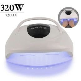 Dryers 320W 72LEDs Nail Dryer Lamp Big Power UV LED Nail Lamp No Black Hands For Drying Nail Gel Polish Portable Design Nail Lamp