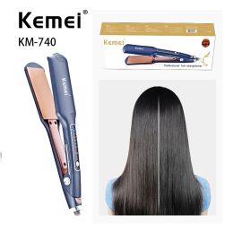 Irons Kemei Km740 Portable Professional Led Sixspeed Flat Iron Negative Ion Antiscald Hair Straightener Curling Iron