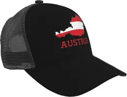 Ball Caps Austria Flag Map Baseball Cap Unisex Adjustable Outdoor Breathable Mesh Hat