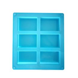 2024 NEW New 6-Cavity Rectangle Soap Mold Silicone Craft DIY Making Homemade Cake Mould 3D Plain Soap Mold Form Tray Baking Tools