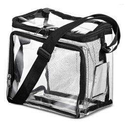 Storage Bags Waterproof Lunch Box Utensil Holder Bag Capacity Portable With Transparent Design Strong Stitching For School