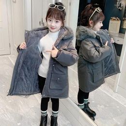 Down Coat Plus Velvet Childhood Fall Winter Girls' Padded Thicken Clothes Cuhk Children's Kids Outerwear Parkas Jackets