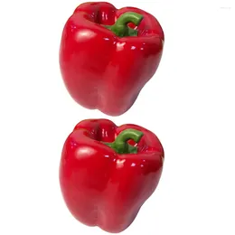 Decorative Flowers 2 Pcs Artificial Bell Pepper Fake Vegetables Decorations Toys For Children Foam Playsets