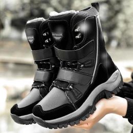 Boots Women Boots Warm Winter Plush MidCalf Waterproof Ladies Booties Black PU Leather Boots Women Plus Size 3642 Botas Mujer