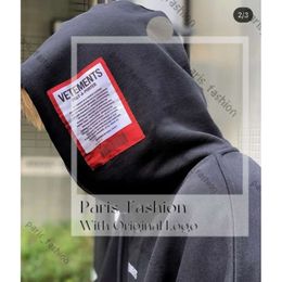 22ss Red Label Sticker 100 Cotton EU Size Vetements Hoodies Men Women High Street Streetwear Autumn Winter Pullover 220715 269