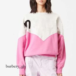 Sweatshirt Designer ISABELS MARANTS Round Neck Pullover Women Sweater Letter Flocking Print Casual Hoodies 326
