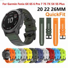 Watch Bands 22 20 26MM QuickFit strap for Garmin Fenix 6X 6 6S Pro silicone strap for Fenix 7S 7X 7 5X 5 5S 945 965 Epix Gen 2 Correa 24323