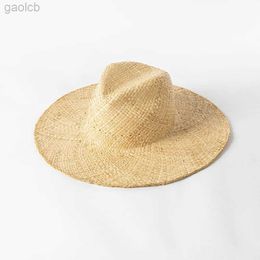 Wide Brim Hats Bucket Hats DIY Natural Rafia Hat Body Millionaire Summer Straw Hat Wide Brim Panama Hat Kentucky Derby Sun Hat with Pompom Flower Ribbon Bow 24323